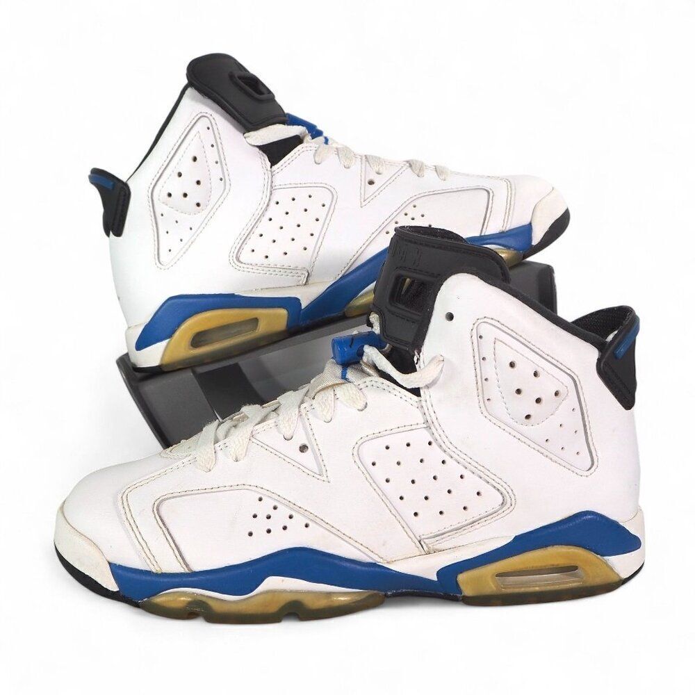 Air Jordan 6 Retro BG 'Sport Blue' Basketball Shoes 384665-107 Youth 6.5 Women 8